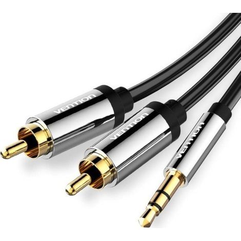 VENTION   stereo cavo audio de 3,5 mm maschio a 2 RCA maschio - Nero metallico 5m