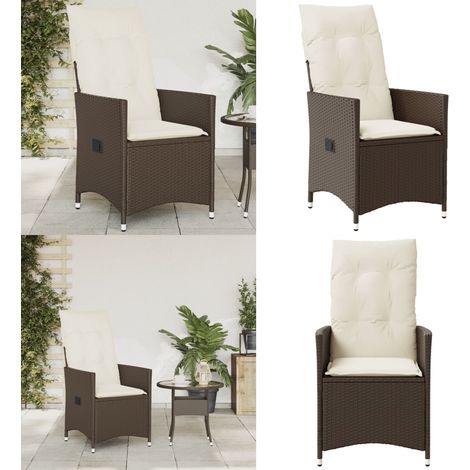 Gartensessel Verstellbar mit Kissen Braun Poly Rattan - Gartenstuhl - Relaxsessel - Loungesessel - Outdoor Möbel - Gartenmöbel - Home & Living (1/5)