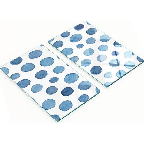 Pizarras de vidrio elegantes y duraderas con impresión de puntos azules, 2x30x52 cm. (1/5)