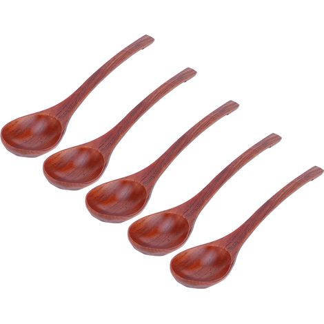 Set mit 5 japanischen Holzlöffeln, langer Griff, Suppenlöffel, Küchenutensilien für den Haushalt (1/5)