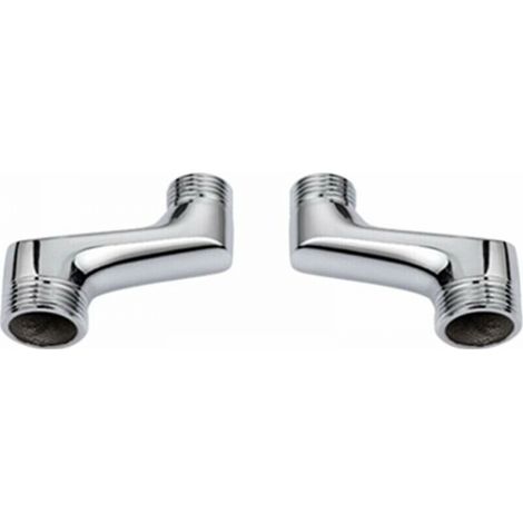 Raccord Contre Coudé Douche,Raccord Laiton Coudé Réducteur,Bras Pivotant Réglable,Raccord Mural Contre Coudé,Raccord Excentré 1/2 3/4 - Chrome A (1/3)