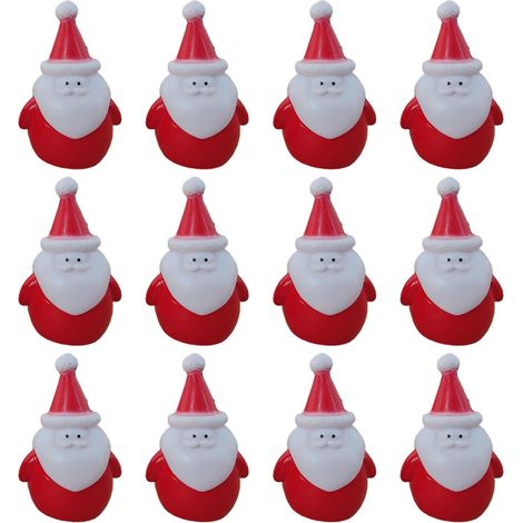 12x Statue de Père Noël Modèle Bonhomme de Neige de Noël Décorations de Salon de Chambre à Coucher Statue Miniature de Bonhomme de Neige Paysage Décorations de Père Noël de Noël Intérieur (1/5)