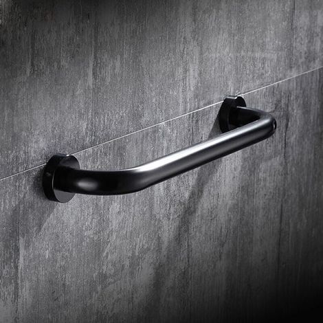 Barres d'appui de salle de bain, poignées de sécurité pour douche, barres d'appui de salle de bain antidérapantes de 30 Cm, toilettes, noires (1/5)