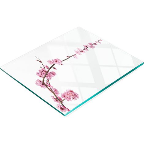 Tabla de vidrio decorativa multifuncional para cocina, color rosa cereza, 60x52 cm. (1/5)