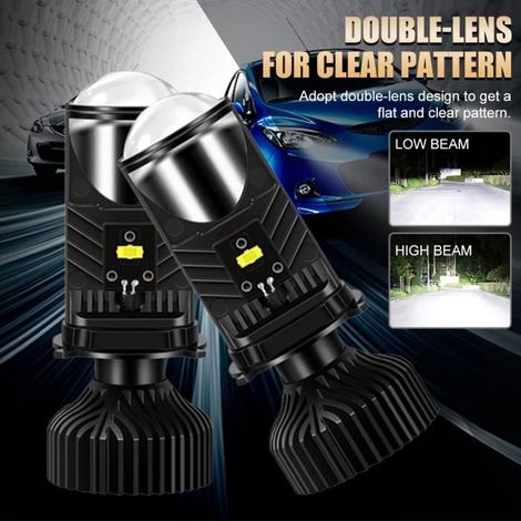 2pcs Ampoule phare H4 LED 130W 20000LM DC12V (1/4)