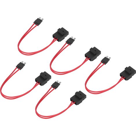 5 pièces Porte-fusible Auto Mini avec Câble Extension Renforcé pour Véhicule ATM 20A 16AWG et 5 Fusibles ACT M 19.1mm (1/5)