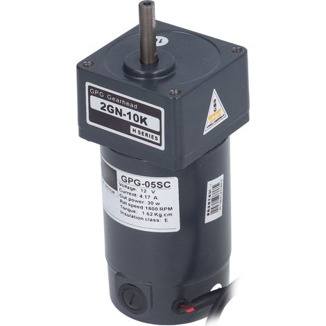 Moteur à courant continu à engrenages, vitesse réduite et réglable, jouet miniature en alliage d'aluminium, 30 W, 12 V, 1 800 tr/min, 4,17 A (1/5)