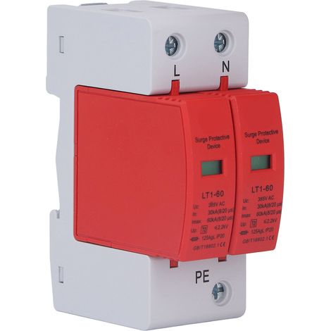 Parafoudre 2P Protection Surtension 385V AC 30-60kA Paratonnerre Résidentiel (1/5)