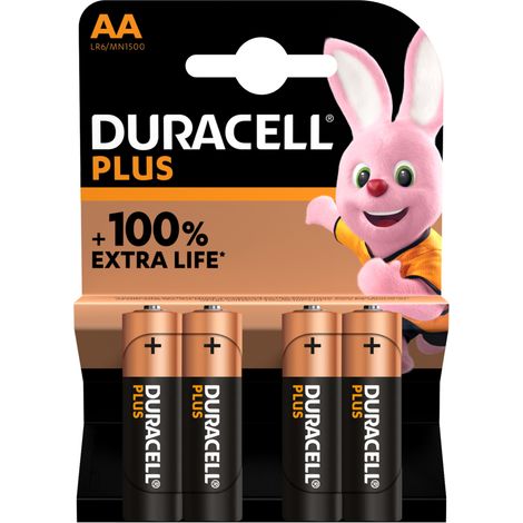 Blister 4 batterie stilo DURACELL plus alcalina LR06 1,5V