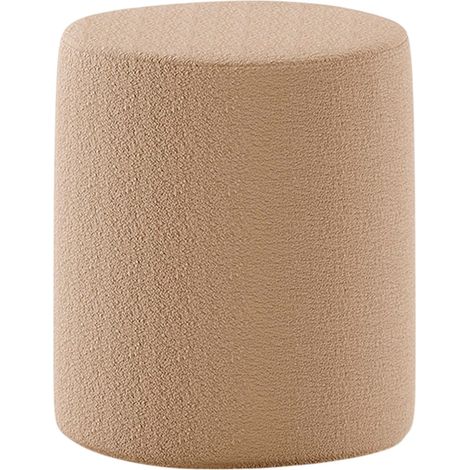 Pouf Cylindrique Bouclé "Nature" 41cm Brun (1/2)