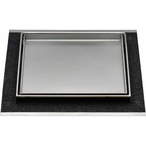 Entwässerungssystem aus Edelstahl Stil Luxuslinie quadratisch - kippbare Schachtabdeckung Luxus quad.200x200 voll Edelstahlflies