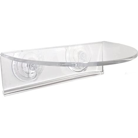 Mensola per piante da finestra, mensole in acrilico trasparente - Porta piante da interno con ventosa - Estensione per davanzale in vetro, 20 cm