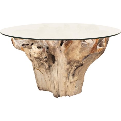 Table à manger ronde en racine de teck blanchi RACINKA Ø150cm (1/5)