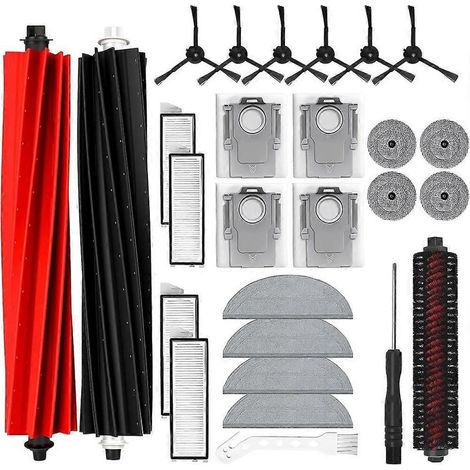 Accessoires pour Roborock S8 MaxV Ultra/S8 Max Ultra : brosses principales, brosses latérales, filtres, lingettes, sacs à poussière