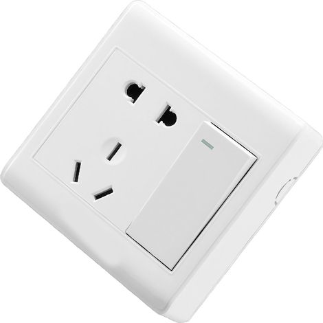 Prise murale ultra-mince pour PC, ignifugée, à commande unique et 5 trous. (1/5)