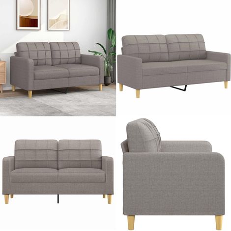 Canapé à 2 places Taupe 140 cm Tissu - Canapé Deux Places - Canapé Taupe - Canapé Tissu - Canapé Design Moderne - Canapé Confortable - Home & Living (1/5)