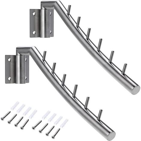 Patère - Inox - 2Pcs - 34cm - 180° - Multi-usage (1/4)