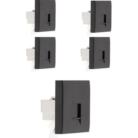 Lot de 5 prises téléphone RJ45 cat.5 - Moteur seul - Noir - Simplea - Zenitech