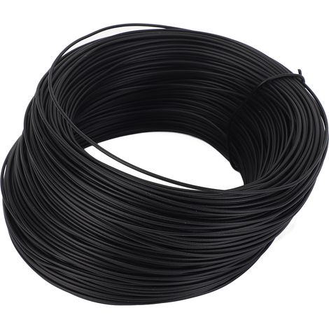 Fil de fer électro-galvanisé 0,55 mm, 85 m, rond, revêtu de PVC, robuste, flexible et malléable, pour le cerclage de câbles, noir (1/5)