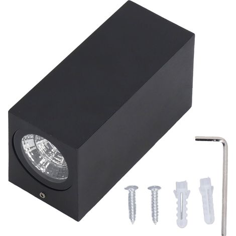 12-W-LED-Außenwandleuchte, weiß, Doppelkopf, wasserdichtes Aluminium, modernes Design, 85–265 V