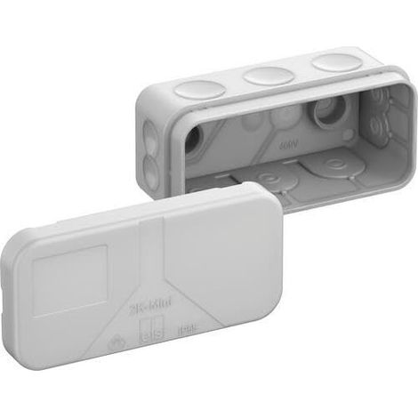 Spelsberg Boîte de dérivation, gris, indice de protection IP55, section de conducteur max. 2,5², résistance aux chocs IK07, classe de protection II, Ui 400V AC, VDE, sans halogène, 34490801