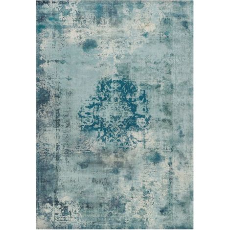 Tapis tufté à la main vintage 8403 petrol - 140 x 200 cm (1/4)