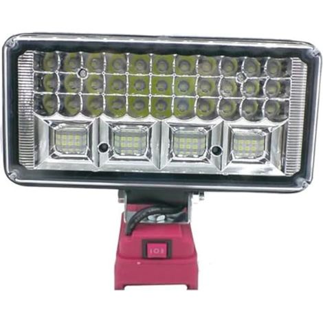 Lampe de travail sans fil Einhell 57 LED pour batterie lithium-ion 18 V, avec chargeur USB, boîtier en ABS rouge et noir, idéale pour l'éclairage de garage, de camping et d'extérieur. (1/4)