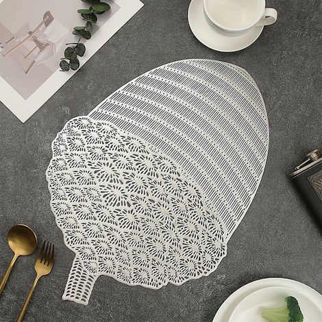 Sous-Plat - Pommes De Pin En Pvc - Imperméable Et Résistant À La Chaleur - Style Occidental - Pour Décoration De Table De Noël - 1 Pièce (1/5)