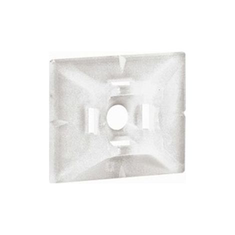 Legrand – Embase adhésive incolore 25x30x6mm – Pour colliers largeur 4.6mm maxi – Fixation par vis Ø4mm – Lot de 10 unités