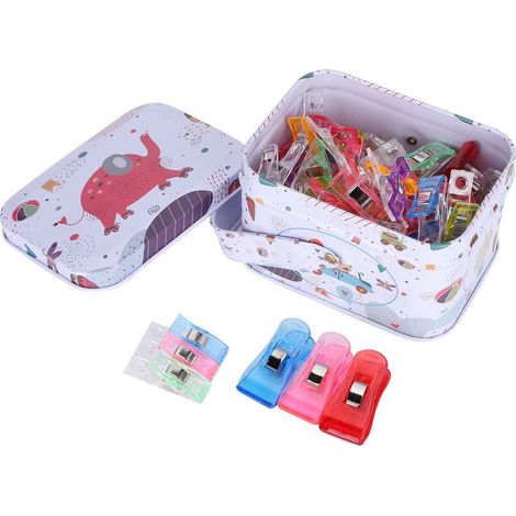 Set mit 70 mehrfarbigen Nähclips aus Kunststoff zum Säumen, Patchworken, für Löcher, Stoff, Sicherheitsarbeiten und Stricken (1/5)