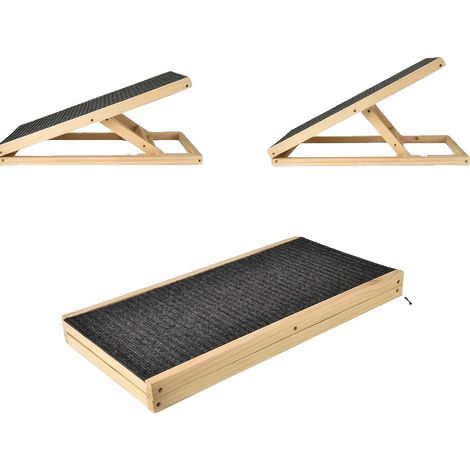 Rampa para perros, superficie antideslizante, altura regulable, 70 cm x 35 cm x 30/40 cm (1/2)