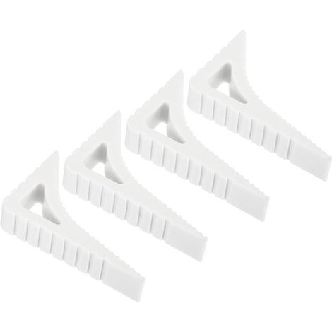 Paquete de 4 topes de puerta de goma: cuñas pequeñas, resistentes y duraderas, adecuadas para la parte inferior de las puertas, suelos, paredes interiores y ventanas, color blanco. (1/5)