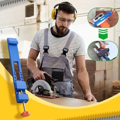 Guide de base réglable pour machine de découpe, pince de positionnement pour scie circulaire électrique, guide de coupe de précision du bois, rail de guidage de scie circulaire positionnement (1/3)