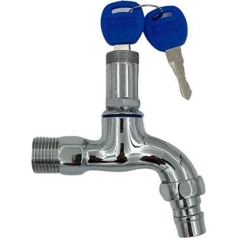 Grifo Water-Safe de 1/2"，Grifo exterior con cerradura，longitud 10 cm，incluye 2 llaves，Grifo exterior de 1/2"，Seguridad y antirrobo (1/5)