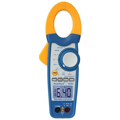 PeakTech P 1640 Pinza amperometrica True RMS 1000 A AC DC multimetro digitale 4000 conteggi con tester di continuità CAT III 600 V blu giallo bianco (1/4)