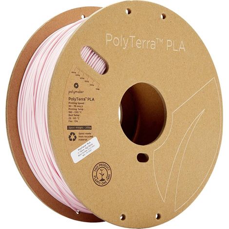 Polymaker 70867 PolyTerra PLA Filamento per stampante 3D Plastica PLA contenuto di plastica ridotto 1.75 mm 1000 g Rosa (1/5)