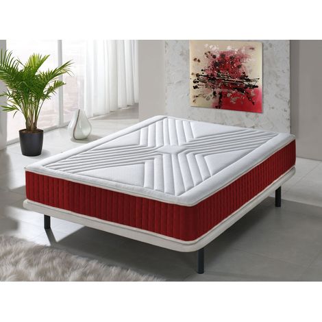 Ilovesleep – Matelas mémoire de forme 160x200 – 25 cm d'épaisseur – 5 cm de mousse à mémoire – Orthopédique – Antibactérien – Fabrication italienne