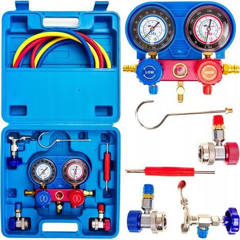 Testeur de climatisation manomètre kit de remplissage R134a R22 R12 (1/4)