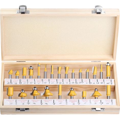 Set di punte per fresatrice, 24 pezzi, compatibili con gambo da 8 mm, 1 set (1/2)