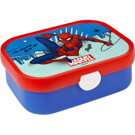 Mepal - Porta Pranzo Campus - Porta Pranzo Bento per Bambini - Porta Pranzo con Scomparto Bento e Forchetta - Con Chiusura a Clip - Senza BPA e Lavabile in Lavastoviglie - 750 ml - Spiderman, (1/4)
