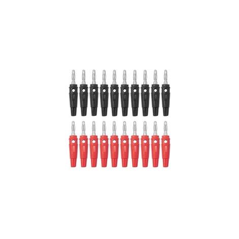 20 Pièces fiche Banane 4mm,10 Rouge & 10 Noir 20A fiche Enceinte Audio Haut Parleur Connecteur pour raccorder Les Enceintes HiFi, amplis, ampli-Tuners et chaînes stéréo Marque : BuxiuGK (1/5)