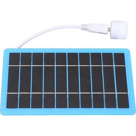Rosvola Petit panneau solaire 5V 5W, chargeur Portable USB avec lumière blanche pour Camping en plein air randonnée pêche (1/5)