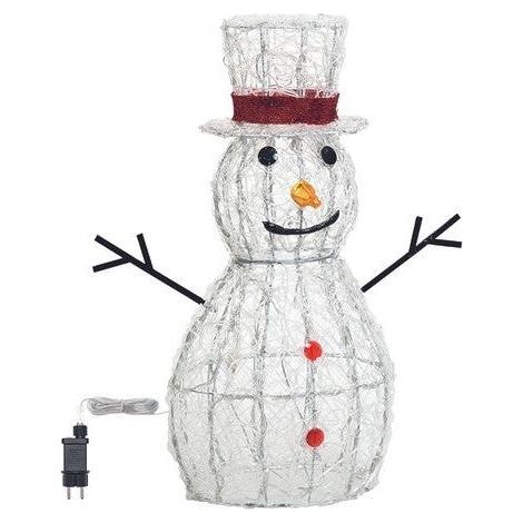 Pupazzo di Neve Snowman 3D H70cm Acrilico Morbido Bianco caldo/freddo Lotti (1/2)