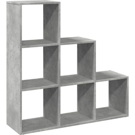 Maison Exclusive - Raumteiler-Bücherregal 3 Etagen Betongrau 99x2
