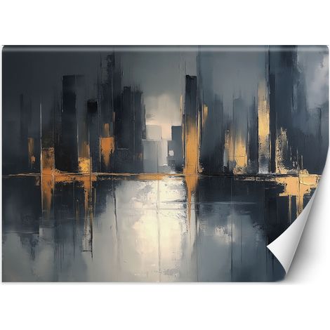 Fototapete Abstraktes Schwarz und Gold 100x70 cm (1/5)