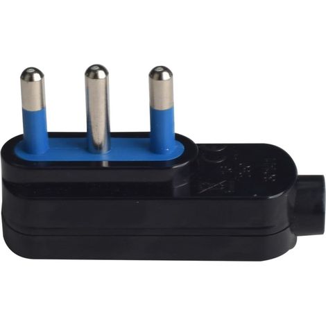 Spina Elettrica Salvaspazio Laterale 2P+T 16A 25V Max 1500W Nero (1/3)