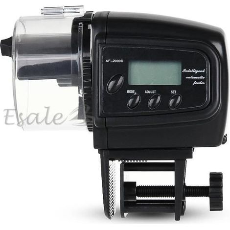 Nourrisseur Digital Automatique - Auto Food Feeder - Petit Aquarium - Noir - Alimentation Intérieure - Batterie (1/4)