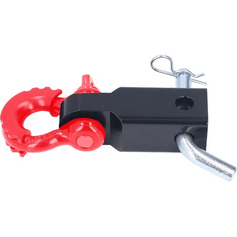 Attelage universel à manille de 5 cm (2 po) en acier, accessoires de remorquage et de dépannage pour voitures, camions et jeeps (rouge) (1/5)