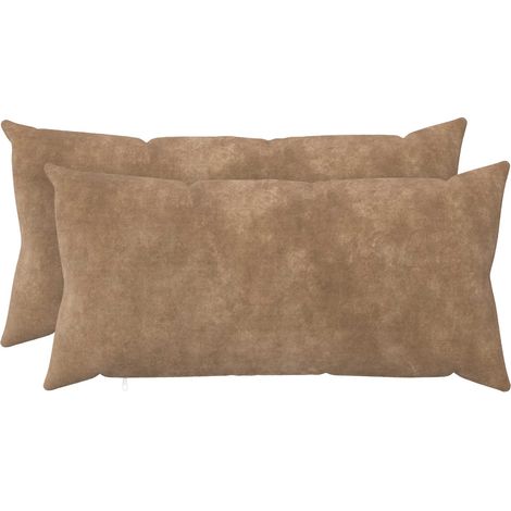vidaXL Housse de coussin 2 pcs HEERLEN Taupe 40 x 70 cm (1/5)