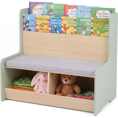 COSTWAY Libreria Montessorinana Per Bambini Bambi Porta Libri Salvaspazio Legno Cameretta Scaffale Portagiochi Bibliotec Panchina Panca Portariviste Cassapanc (1/5)